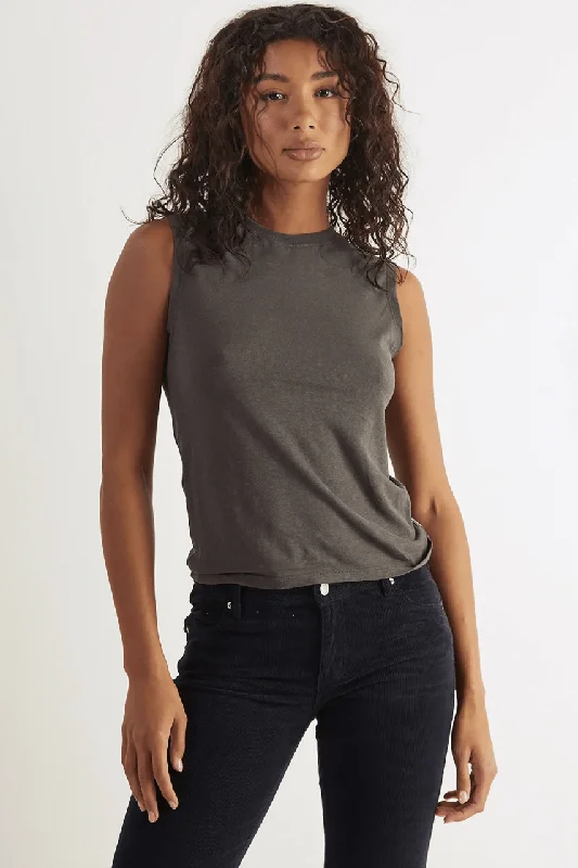 ROLLA'S KATE ORGANIC TANK - WASHED BLACK chic tank top