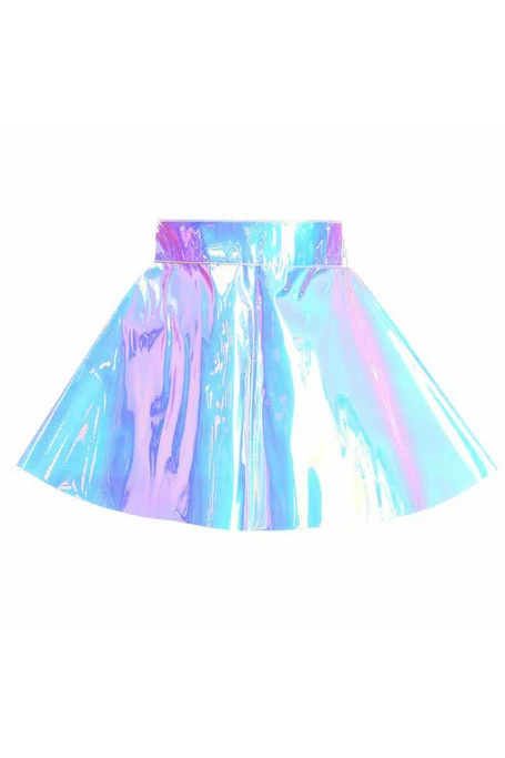 Blue/Purple Holo Skater Skirt corduroy skirt textured