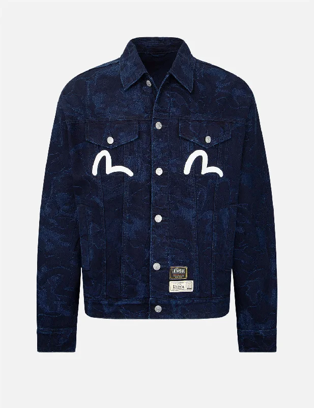 Allover Camouflage  Jacquard Denim Jacket Denim Jacket Leather Jacket Suede Jacket