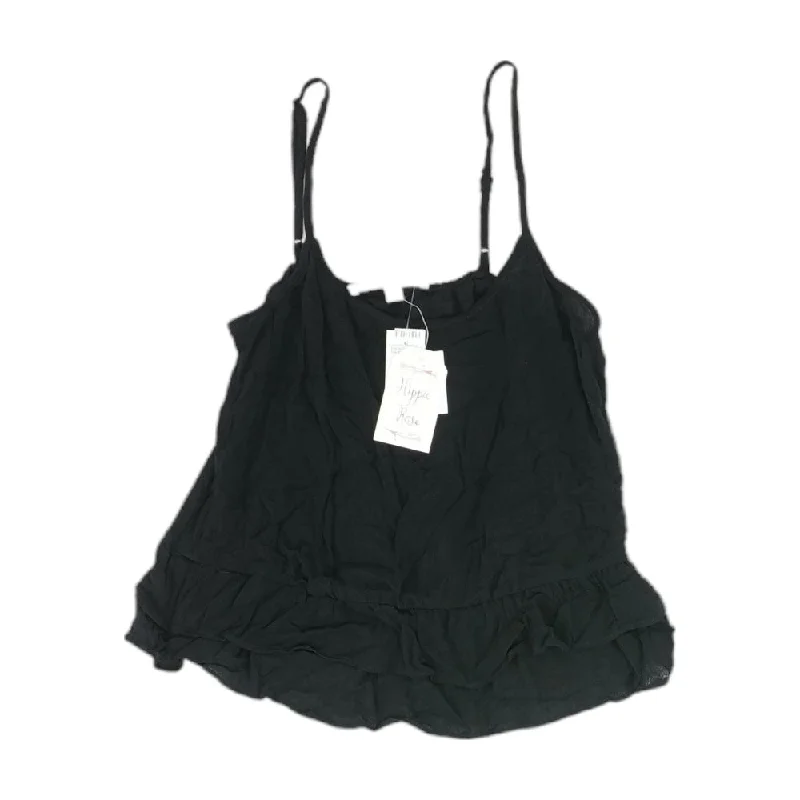 Black Solid Cropped Tank sage tank top