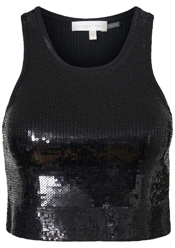 Malla Sequin Crop Tank essential tank top