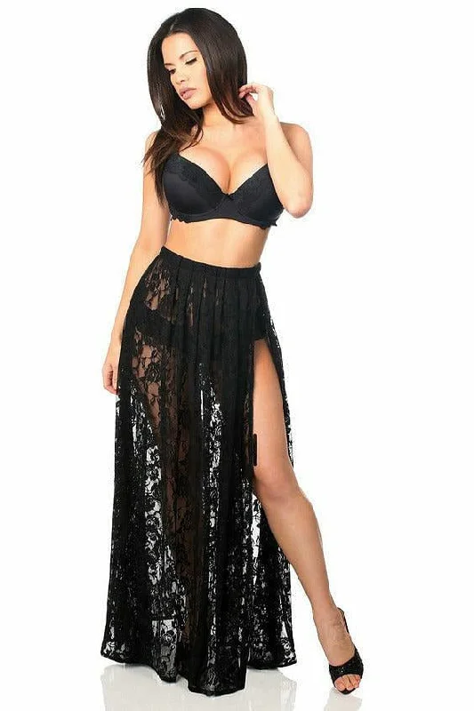 Sheer Black Lace Skirt boho skirt vibe