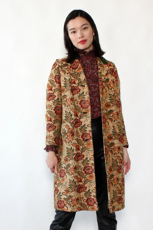 MacKenna Floral Tapestry Jacket S Nylon Jacket Polyester Jacket Spandex Jacket
