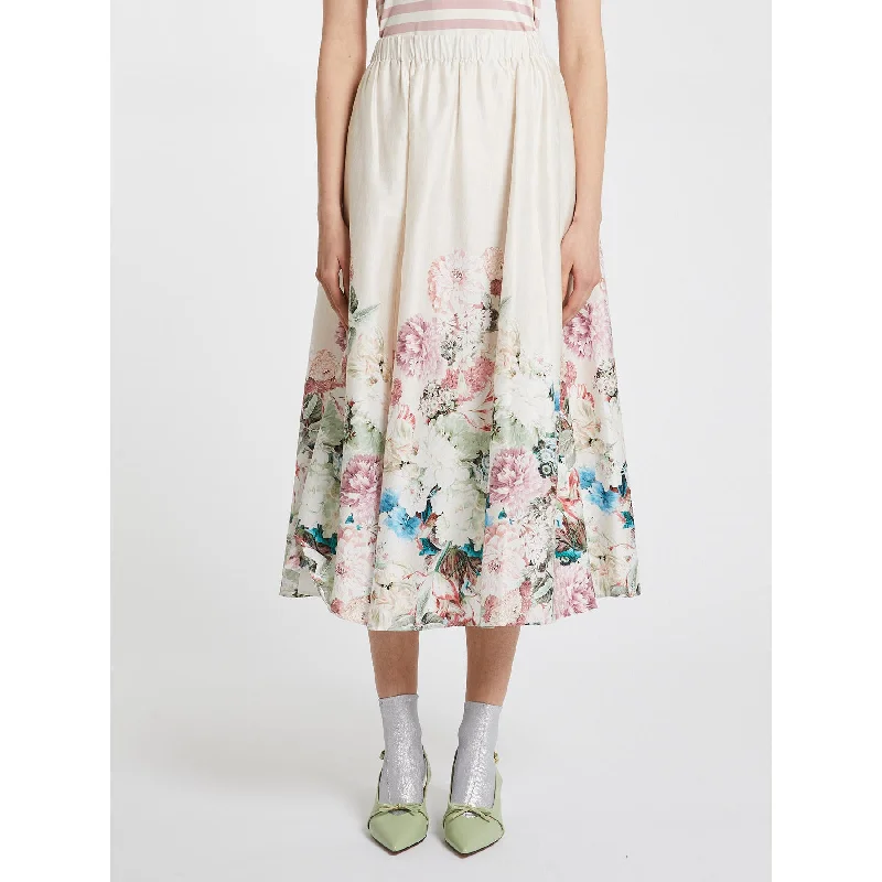 IBLUES Floral Print Skirt denim skirt classic