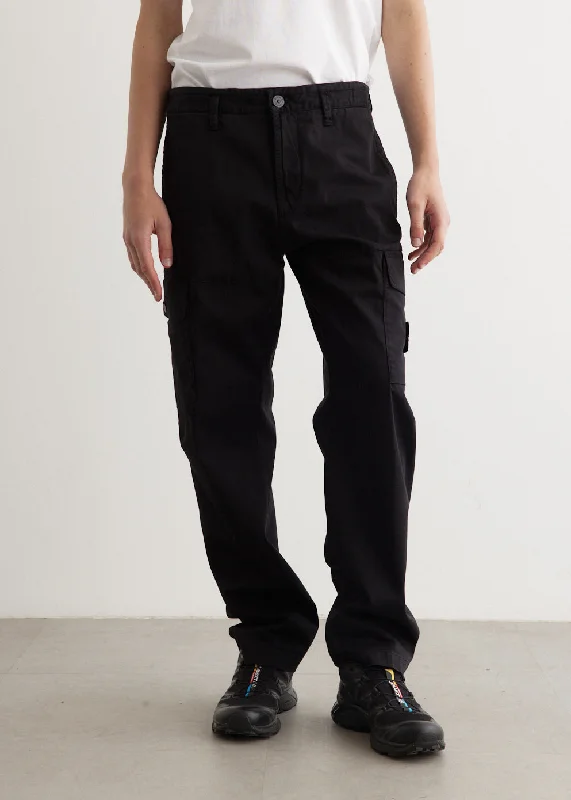 Regular Fit Satin Cotton Cargo Pants Relaxed Lounge Trousers
