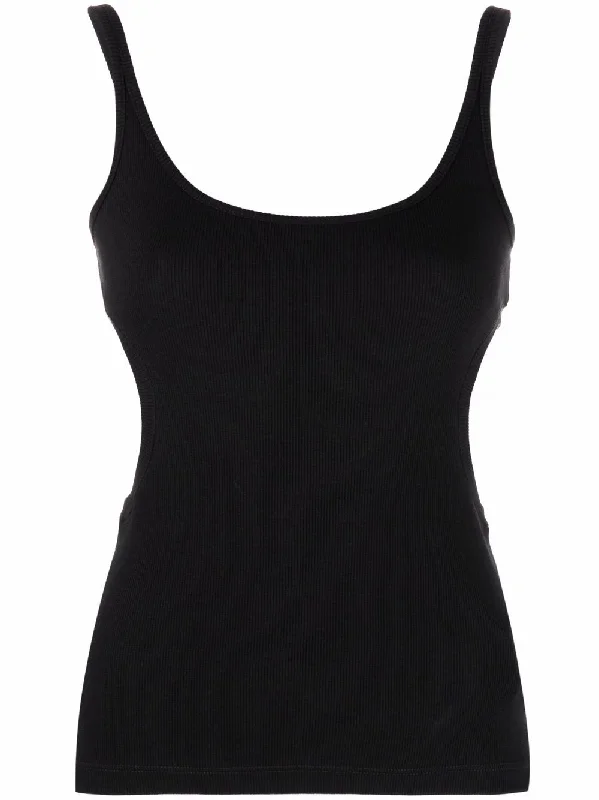 METEOR RIBBED TANK TOP BLACK NO COLOR seamless tank top