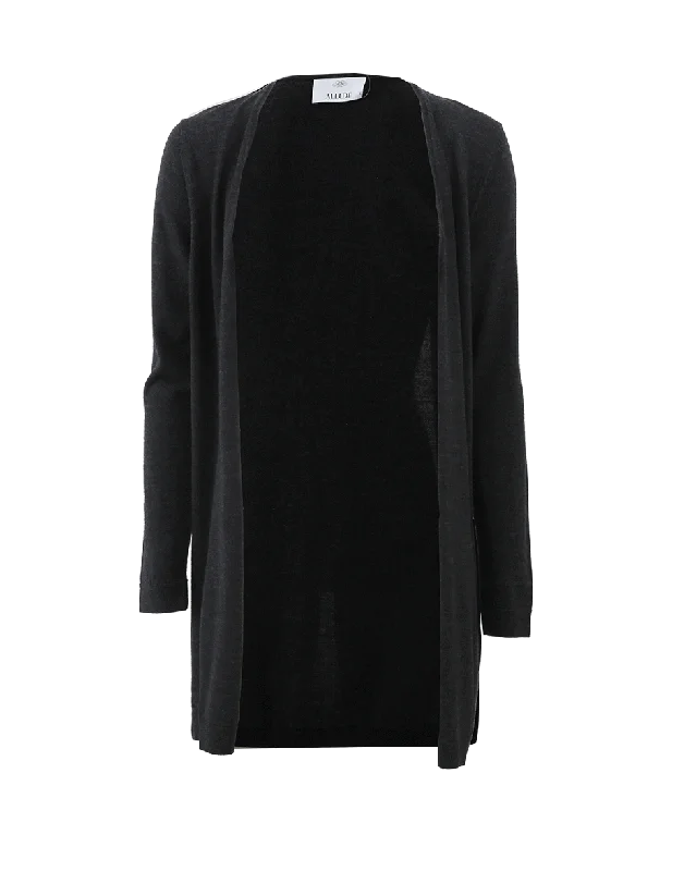 Mid Length Cardigan Print Jacquard Patchwork
