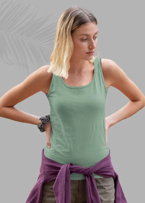 Solid Women Tank Top - Mint Green grey tank top