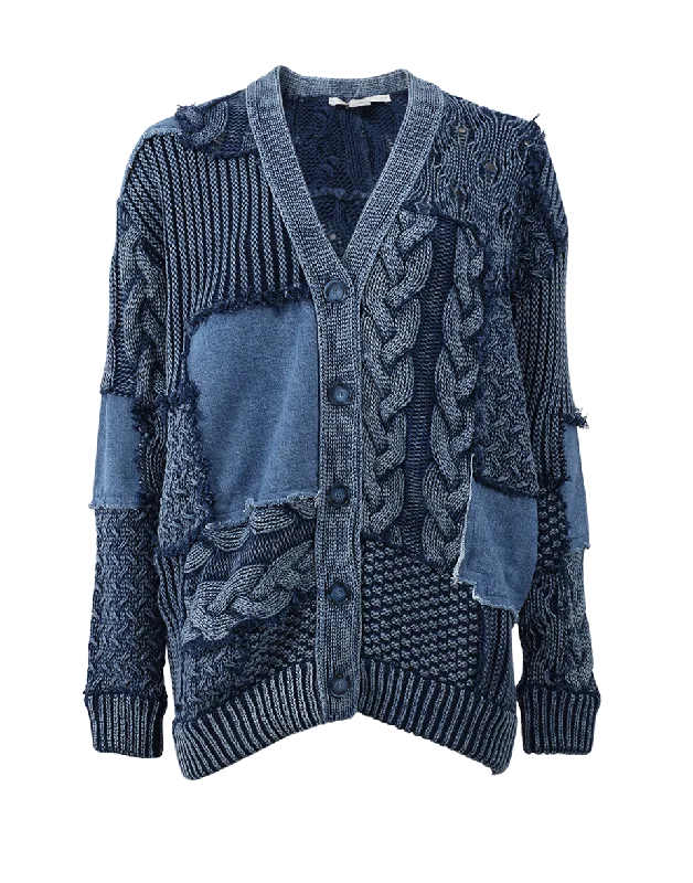 Mixed Media Oversized Cardigan Oversized Loose Flowy
