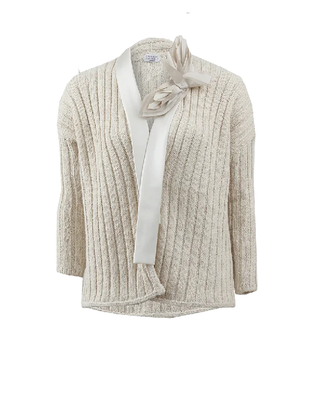 Cardigan With Floral Tie Long Cardigan Short Cardigan Medium Cardigan