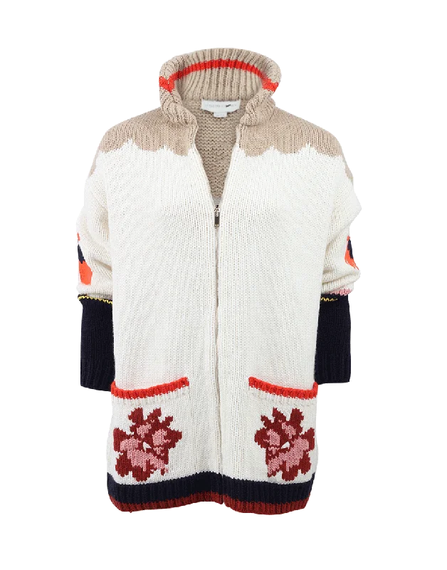 Heavy Horse Intarsia Cardigan Plaid Cardigan Polka Dot Checkered