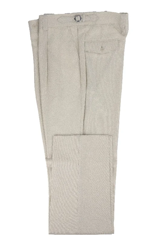 Bone Semi-Wide Leg Wool Marbella Dress Pant by Tiglio Lux Chic Wool Trousers