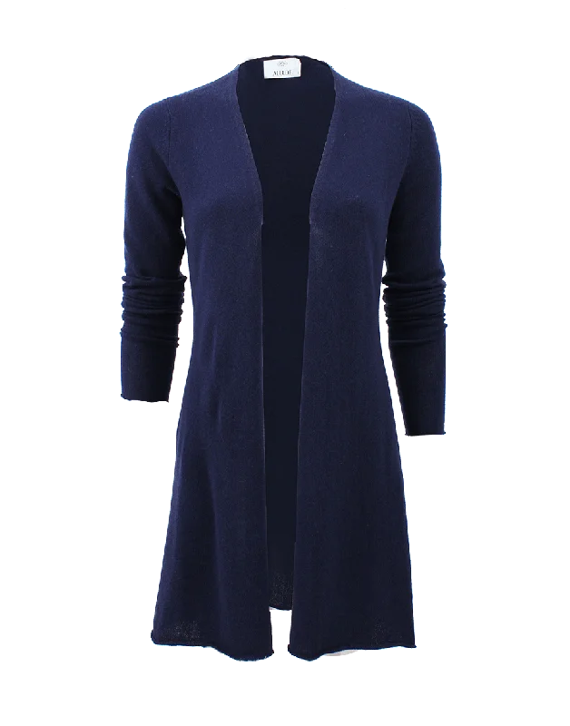 Long Open Drape Cardigan Denim Fabric Leather Fabric Suede Fabric