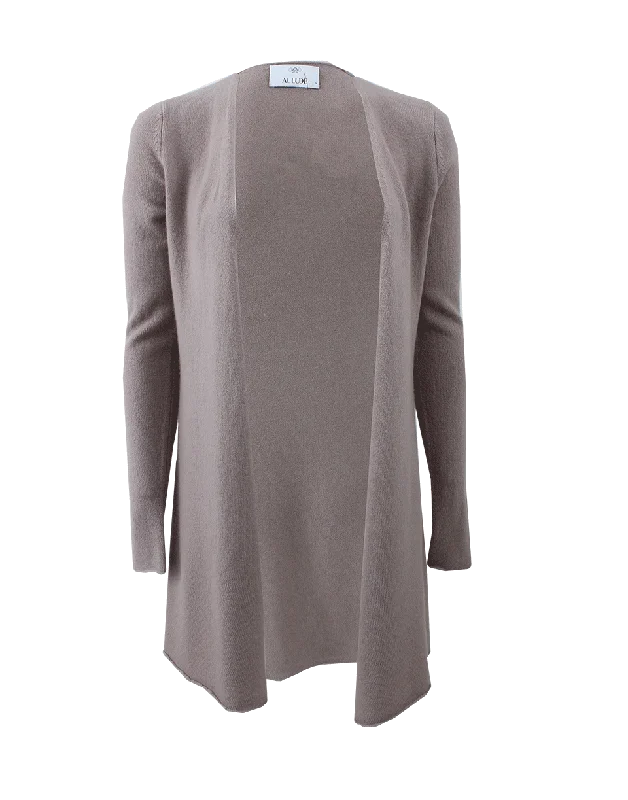 Long Open Drape Cardigan Front Pockets Side Pockets Patch Pockets
