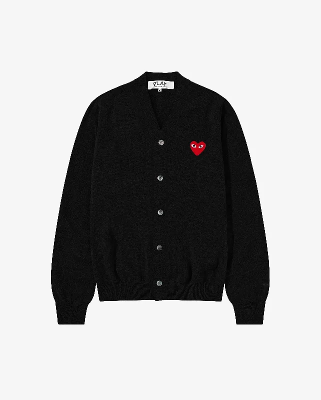 N008 UNISEX RED HEART CARDIGAN / BLACK Rayon Fabric Velvet Fabric Corduroy Fabric