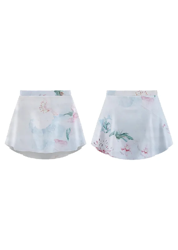 ON SALE Danse de Paris Patterned Pull-On Skirt (Nuage Rose) floral skirt print