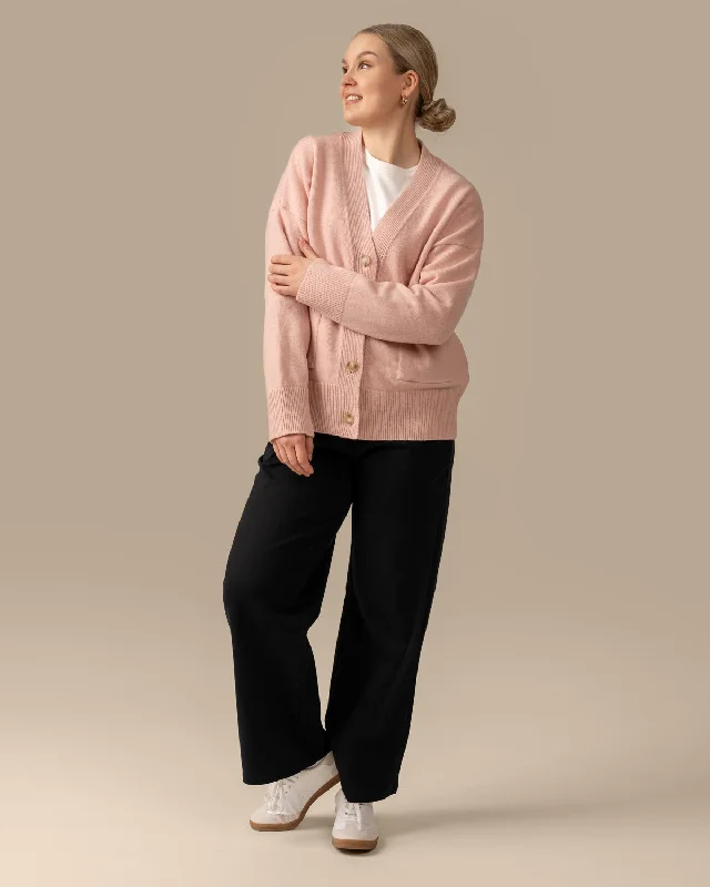 Kaste Cardigan Pink Fleece Fabric Down Fabric Feather Fabric