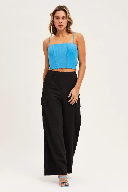 Black Cargo Pant Trendy Work Pants