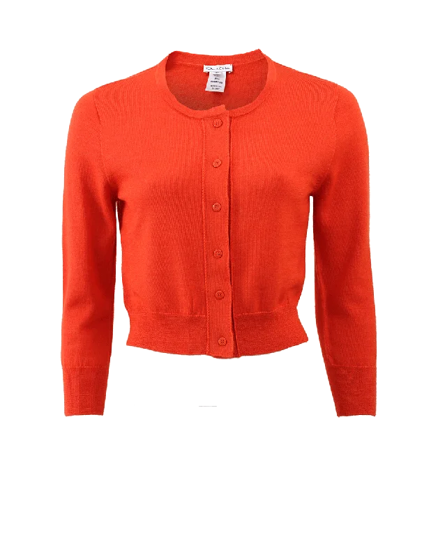 Cropped Cardigan Notch Collar Peter Pan Collar Cowl Neck