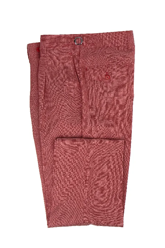 Heather Red Semi-Wide Leg Wool Marbella Dress Pant by Tiglio Lux Trendy Work Pants