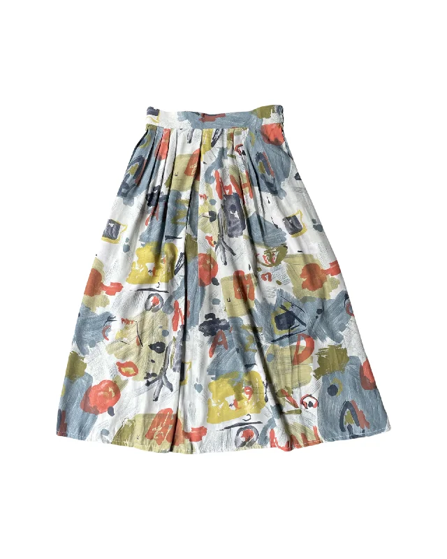 Vintage 90’s Pattern Skirt velvet skirt rich