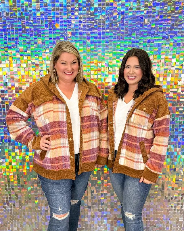 FINAL SALE Mad For Plaid Corduroy Jacket - Camel Embroidered Jacket Appliqued Jacket Beaded Jacket