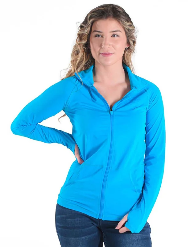 Cowgirl Tuff Womens Cooling UPF Aqua Nylon Softshell Jacket Fleece Fabric Down Fabric Feather Fabric
