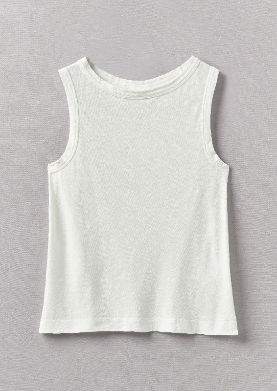 Garment Dyed Organic Cotton Tank Top | Chalk cute tank top