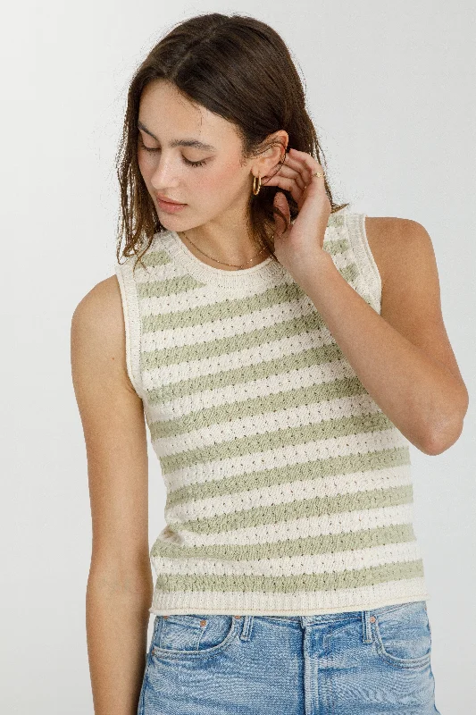 Annie Sleeveless Knit Tank lime green tank