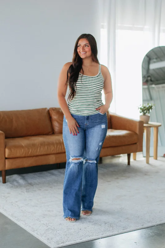 Charmaine Striped Tank soft pink tank
