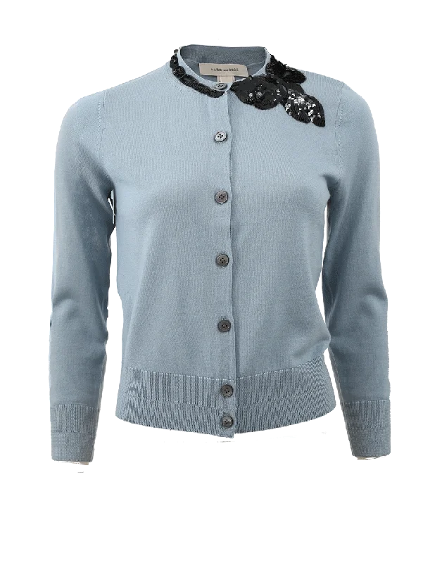 Embroidered Classic Cardigan Modern Contemporary chic