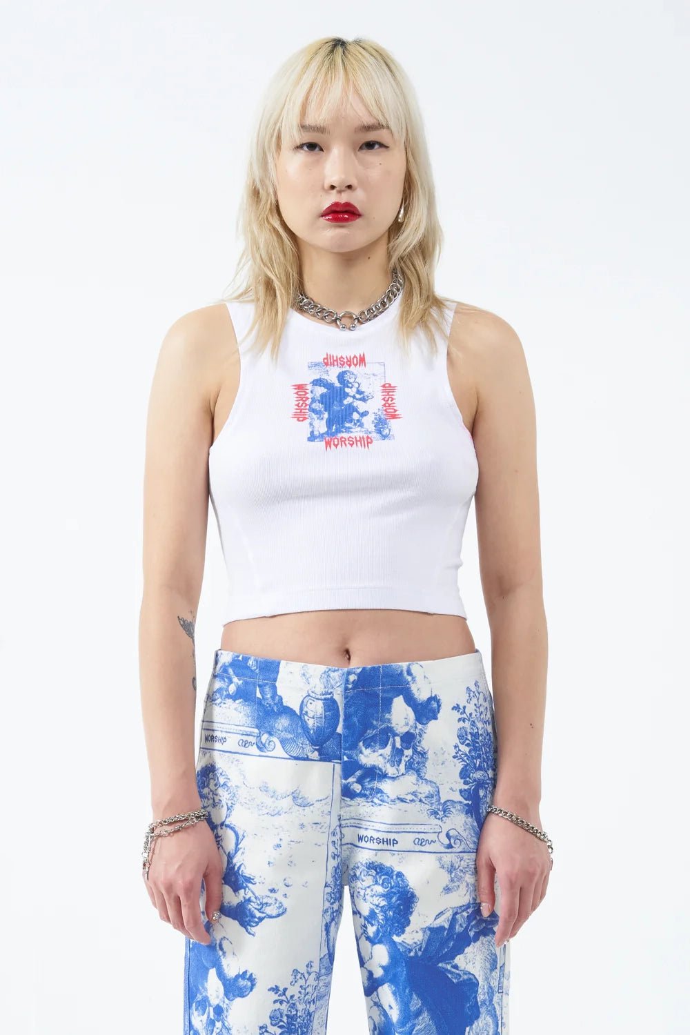 WORSHIP SUPPLIES HEAVENLY TINY TANK - WHITE essential tank top