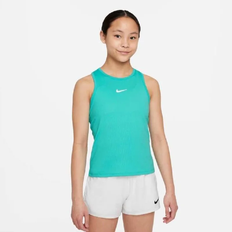 Nike Girls' Dri-FIT Victory Tank (Washed Teal/White) long tank top