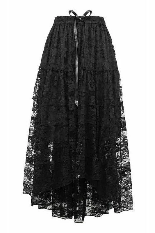 Black Lace Skirt chiffon skirt airy