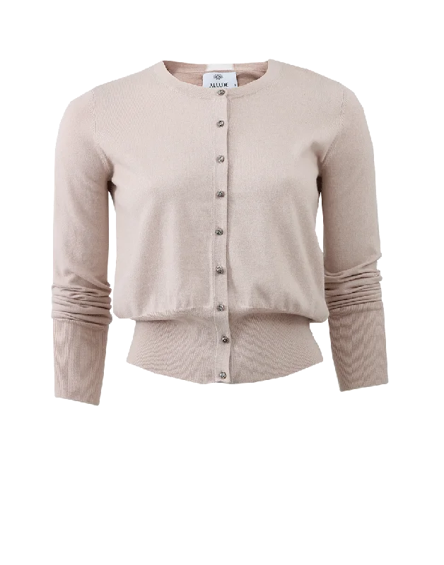 Crystal Button Cardigan Neon metallic Matte