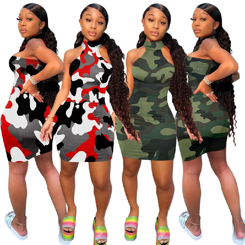Sexy Fashion Camo Print Invisible Zip Skirt AY2695 leather skirt sleek