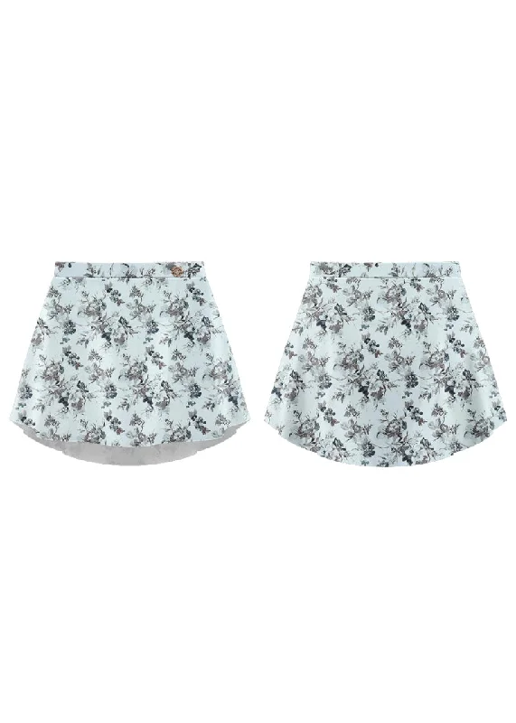 ON SALE Danse de Paris Patterned Pull-On Skirt (Blossom) velvet skirt sumptuous