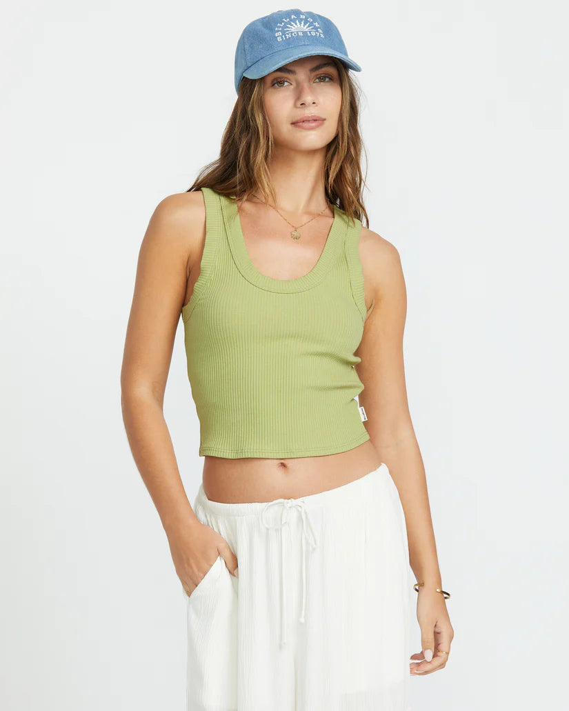 Billabong Rerun KT Tank Green lemon yellow tank