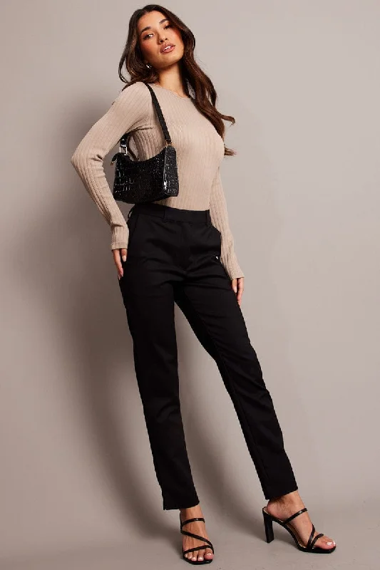 Black Slim Fit Pants Workwear Slim-Fit Khaki Pants
