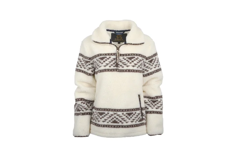 STS Ranchwear Womens Frankie Cream/Chocolate 100% Polyester Fleece Jacket Striped Jacket Polka Dot Jacket Floral Jacket