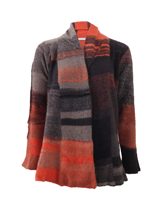 Patchwork Cardigan Cable Knit Ribbed Knit Lace Knit