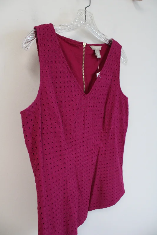 NEW Banana Republic Magenta Lace Eyelet Tank Top | 10 lace tank top