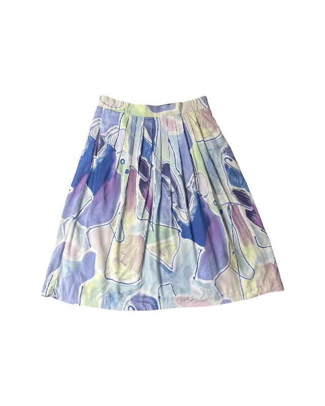 Vintage 90’s Pattern Skirt silk skirt smooth