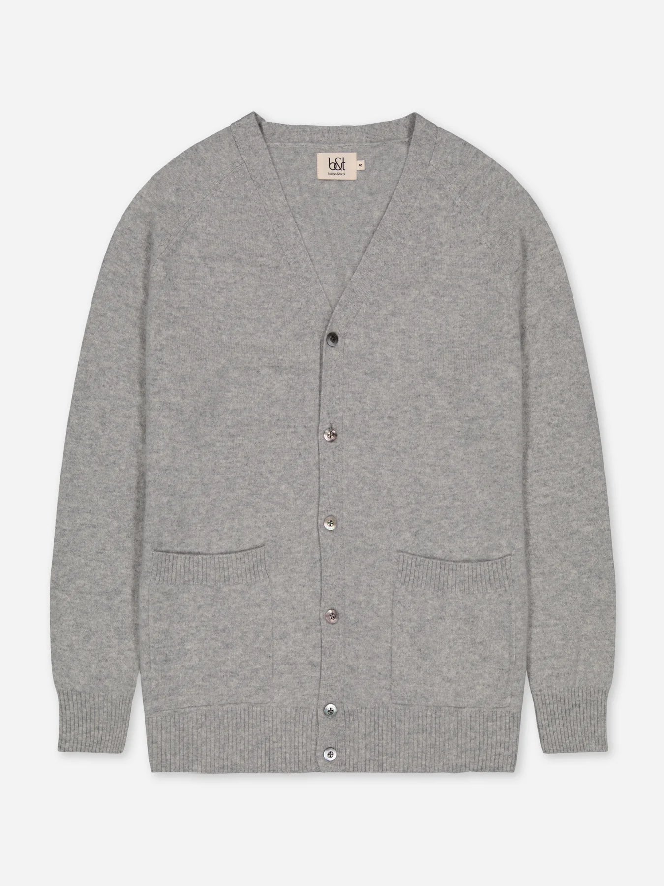 Adult Oversize Cashmere Cardigan Grey Silk Blend Satin Velvet