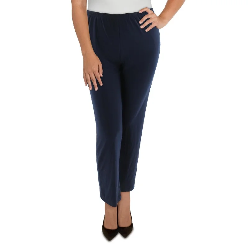 R&M Richards Womens Petites Knit Pull On Dress Pants Comfy Cargo Trousers