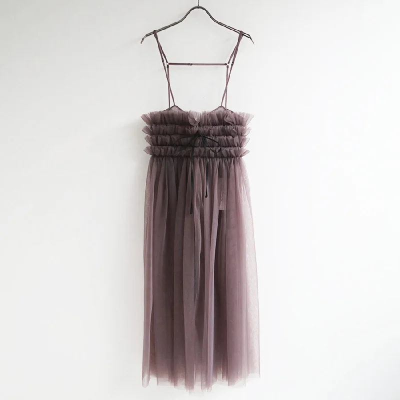 SALE 40%OFF ! <br/>【RYU KAGA/リュウ カガ】<br>Commerbund tulle skirt <br>83RS03F chiffon skirt airy