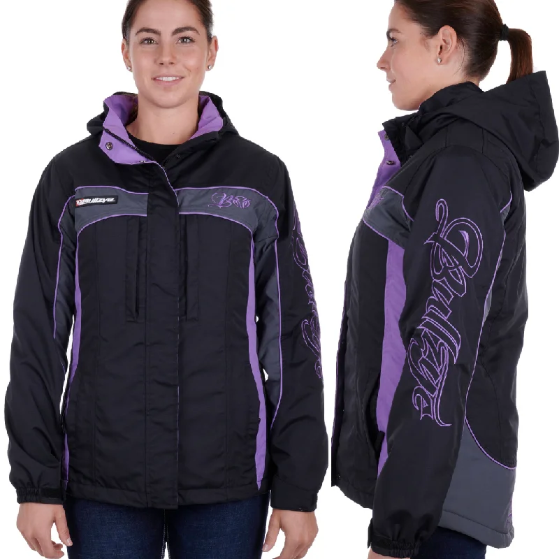 Bullzye Womens Carla Water-Proof Jacket-PURPLE Welt Pockets Slit Pockets Flap Pockets