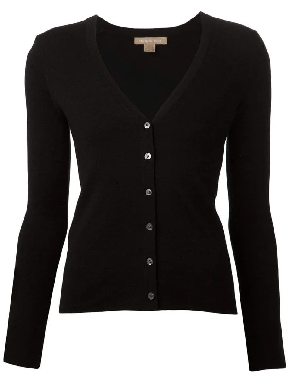 Super Cashmere Cardigan Notch Collar Peter Pan Collar Cowl Neck