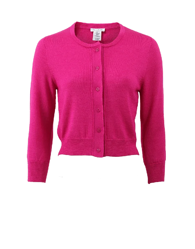 Cropped Cardigan Zippered Buttoned Snapped