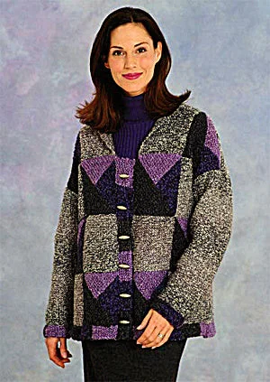 Patchwork Jacket (Knit) Cotton Fabric Linen Fabric Terry Fabric